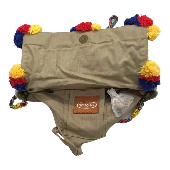 NEW Anthropologie Imayin Handmade Seed Beads Beaded Convertible Crossbody Bag Cl - Picture 4 of 7